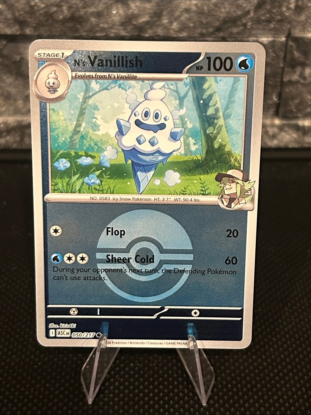 Pokemon N’s Vanillish 050/217 Reverse Holo Rare from‎ Ascended Heroes Set M/NM
